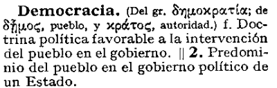 democracia en Diccionario de la lengua castellana 1936 democracia