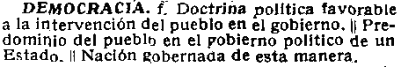 democracia en Diccionario de la lengua castellana 1950 democracia