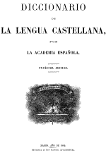 Diccionario de la Academia de la Lengua Española 1869 undécima Diccionario de la Academia de la Lengua Española 1869 undécima