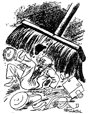 Barrer el cine basura, dibujo de Su&aacute;rez del Arbol (Lorenzo Go&ntilde;i)