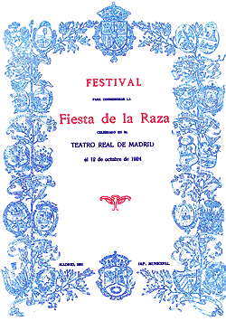 Festival para conmemorar la Fiesta de la Raza, Madrid 12 de octubre de 1924