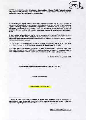 Copia del acuerdo entre PNV, EA y ETA