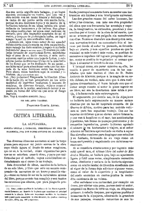 Luis Alfonso, Crítica literaria. La Alpujarra..., 1874