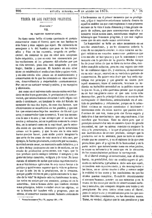 José del Perojo, Teoría de los Partidos políticos, 1875