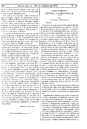 Julián Vilanova, Ciencia prehistórica, 1875