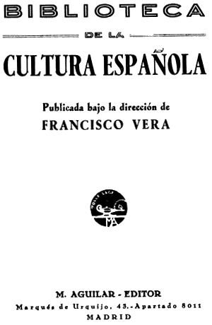 Aguilar, Biblioteca de la Cultura española [1934]