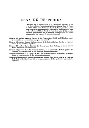 Cena de despedida del Primer Congreso Nacional de Filosofía | Mendoza 1949