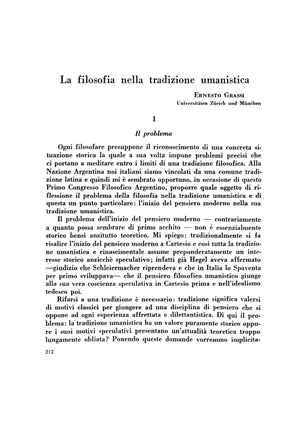 Ernesto Grassi, La filosofia nella tradizione umanistica | Mendoza 1949