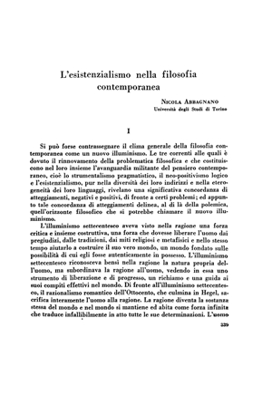 Nicola Abbagnano, L'esistenzialismo nella filosofia contemporanea | Mendoza 1949