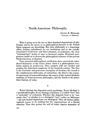 Gustav E. Mueller, La filosof&iacute;a norteamericana | Mendoza 1949
