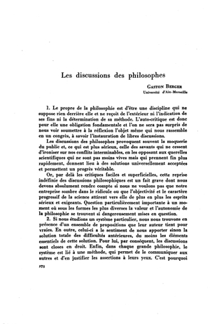 Gaston Berger, Les discussions des philosophes | Mendoza 1949
