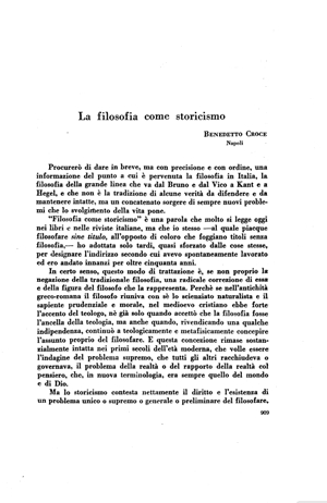 Benedetto Croce, La filosofia come storicismo | Mendoza 1949
