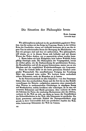 Karl Jaspers, Situaci&oacute;n actual de la filosof&iacute;a | Mendoza 1949
