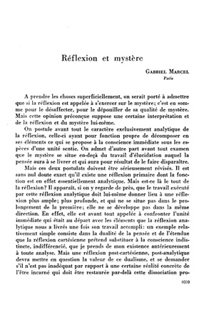 Gabriel Marcel, Réflexion et mystère | Mendoza 1949