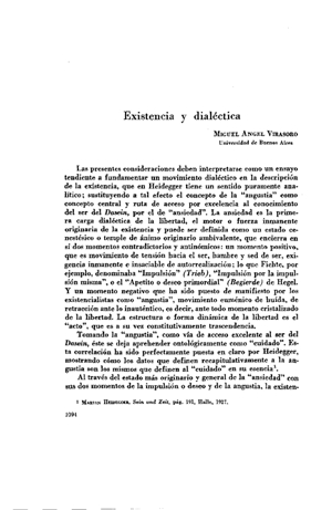 Miguel Ángel Virasoro, Existencia y dial&eacute;ctica | Mendoza 1949