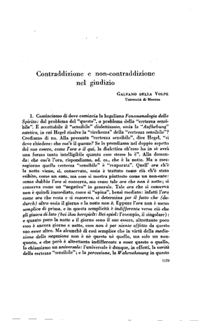 Galvano della Volpe, Contraddizione e non contraddizione nel giudizio | Mendoza 1949