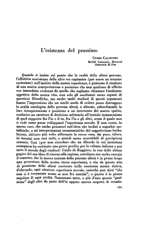 Guido Calogero, L'esistenza del prossimo | Mendoza 1949