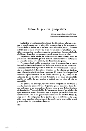 Juan Llambías de Azevedo, Sobre la justicia prospectiva | Mendoza 1949