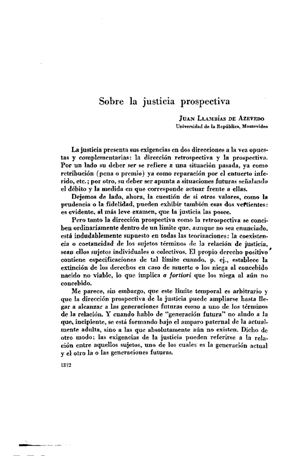 Juan Llamb&iacute;as de Azevedo, Sobre la justicia prospectiva | Mendoza 1949