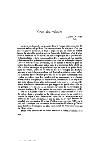 Gabriel Marcel, Crise des valeurs | Mendoza 1949