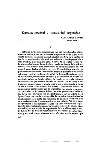 Mario García Acevedo, Estética musical y comunidad argentina | Mendoza 1949