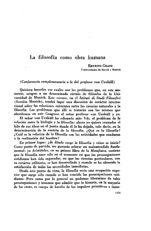 Ernesto Grassi, La filosofía como obra humana | Mendoza 1949