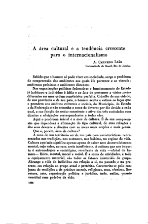 A. Carneiro Leão, A &aacute;rea cultural e a tendência crescente para o internacionalismo | Mendoza 1949