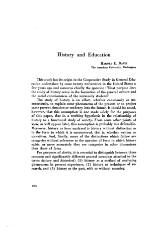 Harold E. Davis, Historia y educación | Mendoza 1949
