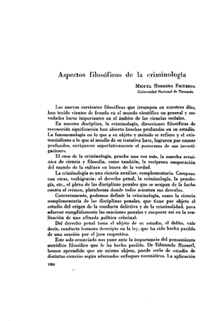 Miguel Herrera Figueroa, Aspectos filos&oacute;ficos de la criminolog&iacute;a | Mendoza 1949