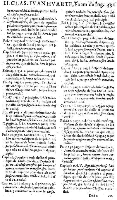 Huarte, expurgo 1612, página 591