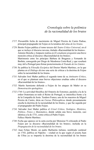 José Manuel Rodríguez Pardo, El alma de los brutos en el entorno del Padre Feijoo, Oviedo 2008