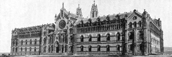 Fachada norte del Seminario de Comillas en 1889, al terminarse las obras