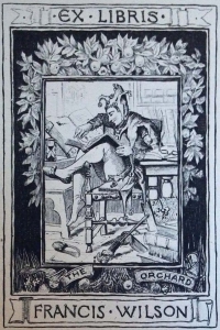 Ex Libris de Francis Wilson, dibujado en 1893 por William H. W. Bicknell