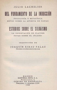 Biblioteca filosófica de autores españoles y extranjeros - Lachelier 1928