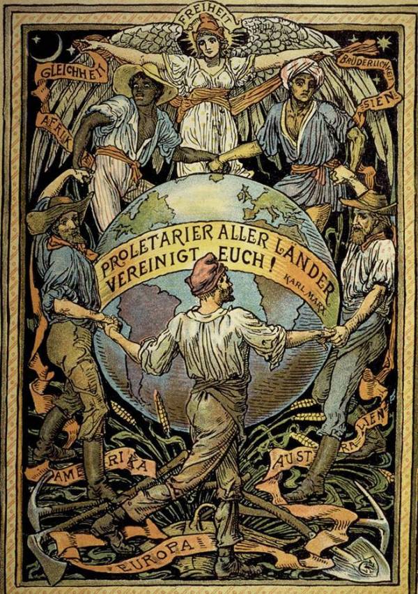 Cartel con ocasión del Congreso Internacional Obrero Socialista marxista de París 1889