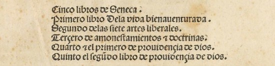 Cinco libros de Séneca, Sevilla 1491