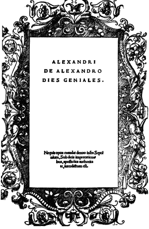 Alejandro de Alejandro, Días Geniales, 1522