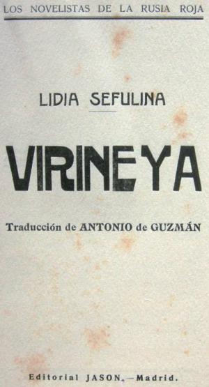 Lidia Sefulina, Virineya, Editorial Jasón, Madrid 1929