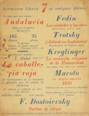 Mariano Azuela, Los de Abajo, Cuadernos Populares Biblos, Madrid 1927, contracubierta