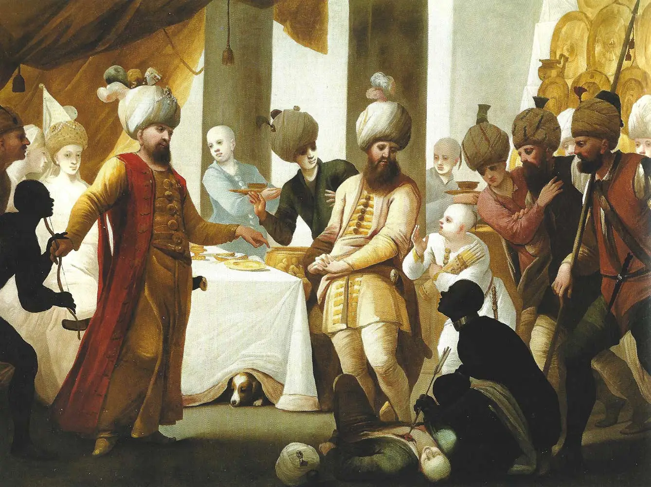 Cambises borracho mata al hijo de su ministro Presaspes - Oleo de Antonio Cifrondi (1656-1730) image