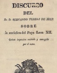 Servando Teresa de Mier, Discurso sobre la encíclica del Papa León XII, 1825