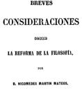 Nicomedes Martín Mateos, Sobre la reforma de la Filosofía 1853