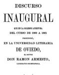 Ramón Armesto, Discurso apertura Universidad de Oviedo 1860