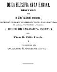 José Manuel Mestre, De la filosofía en la Habana, Habana 1862