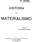 Federico Alberto Lange, Historia del materialismo, Daniel Jorro, Madrid 1903
