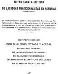 Guillermo Estrada Acebal, Notas para la Historia de las Ideas tradicionalistas en Asturias 1939