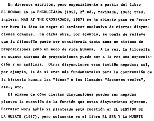 José Ferrater Mora, fragmento del texto enviado a Alfonso López Quintás en 1966