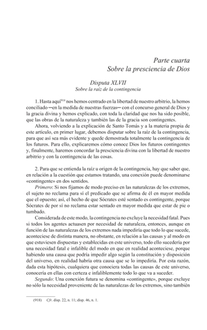 Luis de Molina, Concordia del libre arbitrio, Oviedo 2007, parte cuarta