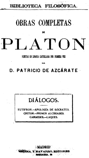 Obras completas de Platón, Madrid 1871