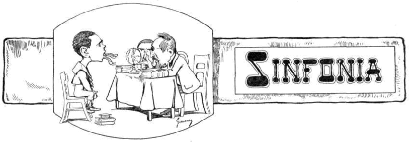 Eustaquio Pellicer, Sinfonía, Dibujos de Giménez. Caras y Caretas, Buenos Aires, 23 de diciembre de 1899 Dibujo de Giménez